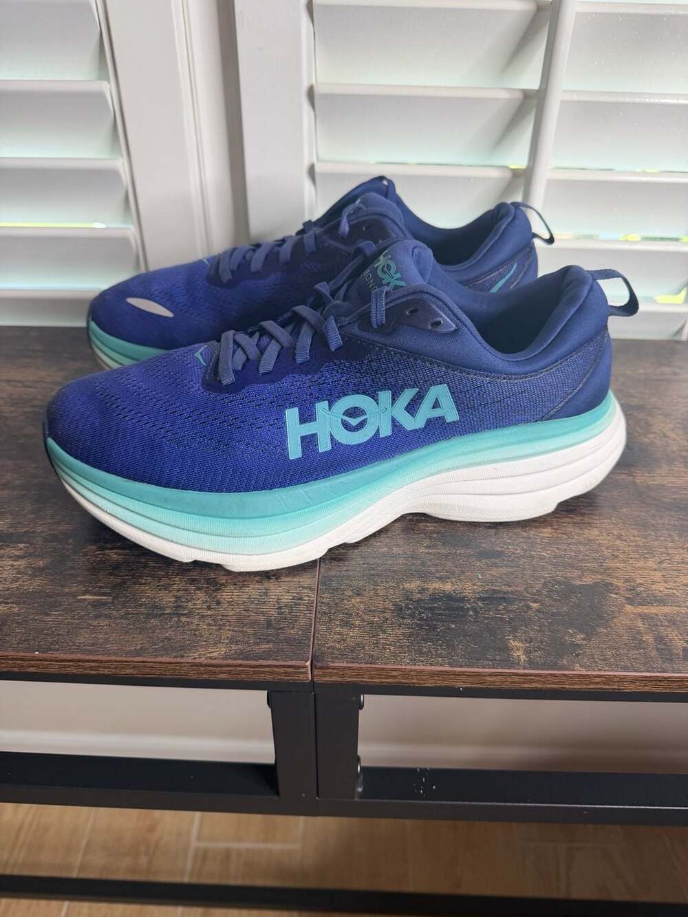 Hoka Bondi Size 9 Blue Running Shoes